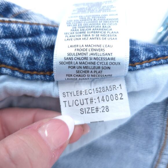 SeeThruSoul Retro AcidWash Cotton HighRise Stretch Cropped Skinny RawHem 28 x 26 - Picture 9 of 13